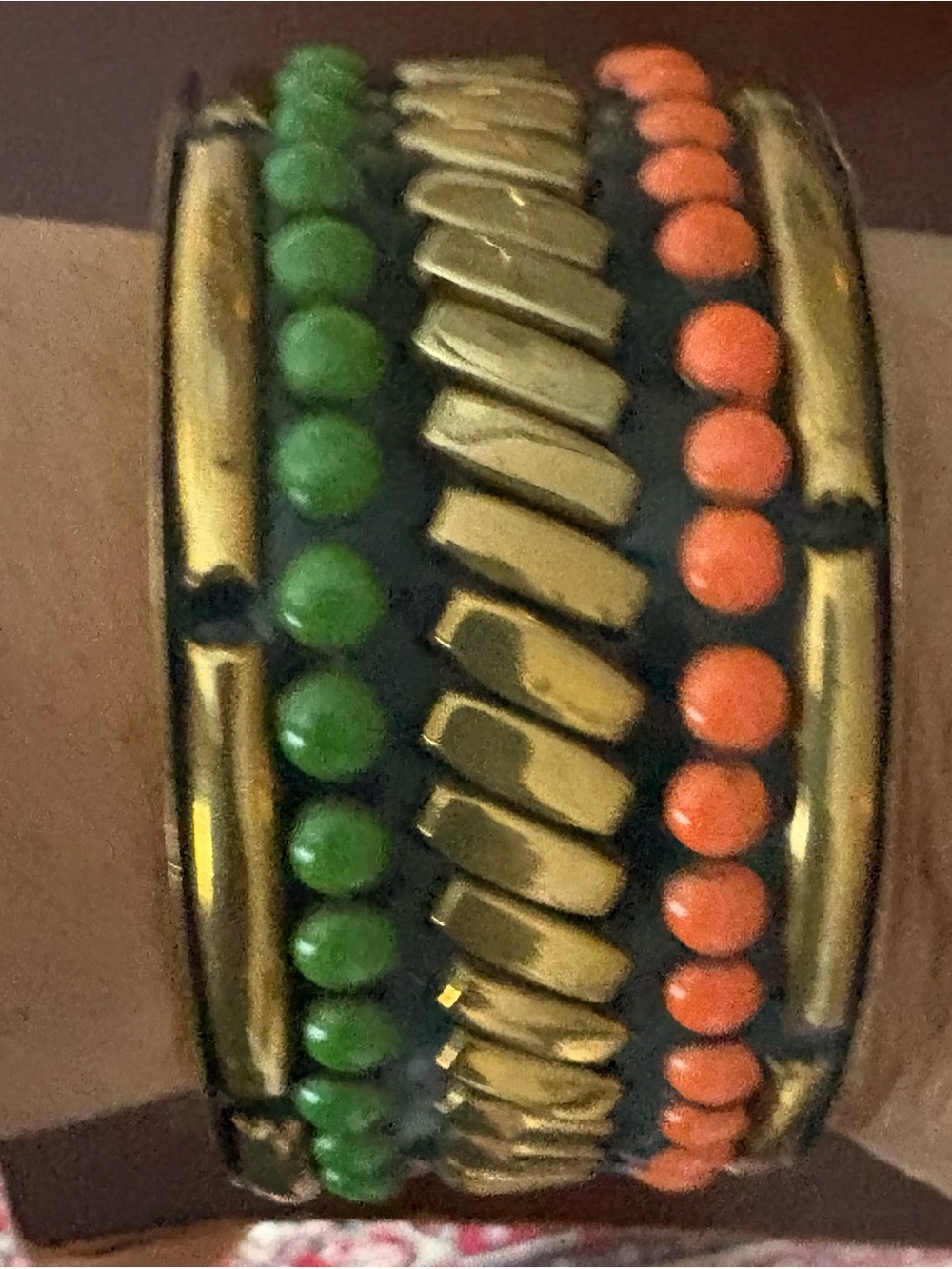 Bajalia Hand rafted Artisan brass cuff bracelet. Iris Arpel Style.
